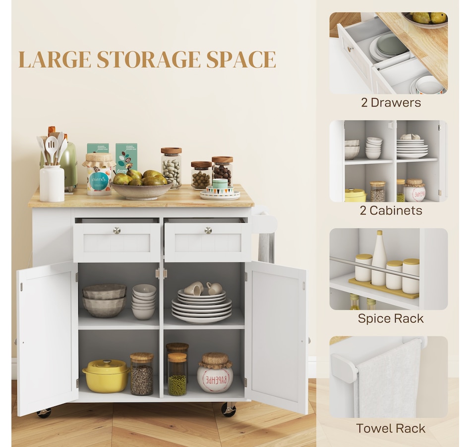 Image 997178_ALTMORE13.jpg, Product 997-178 / Price $269.99, HOMCOM Rolling Kitchen Island with Drop Leaf, Portable Kitchen Island from HOMCOM on TSC.ca's Home & Garden department