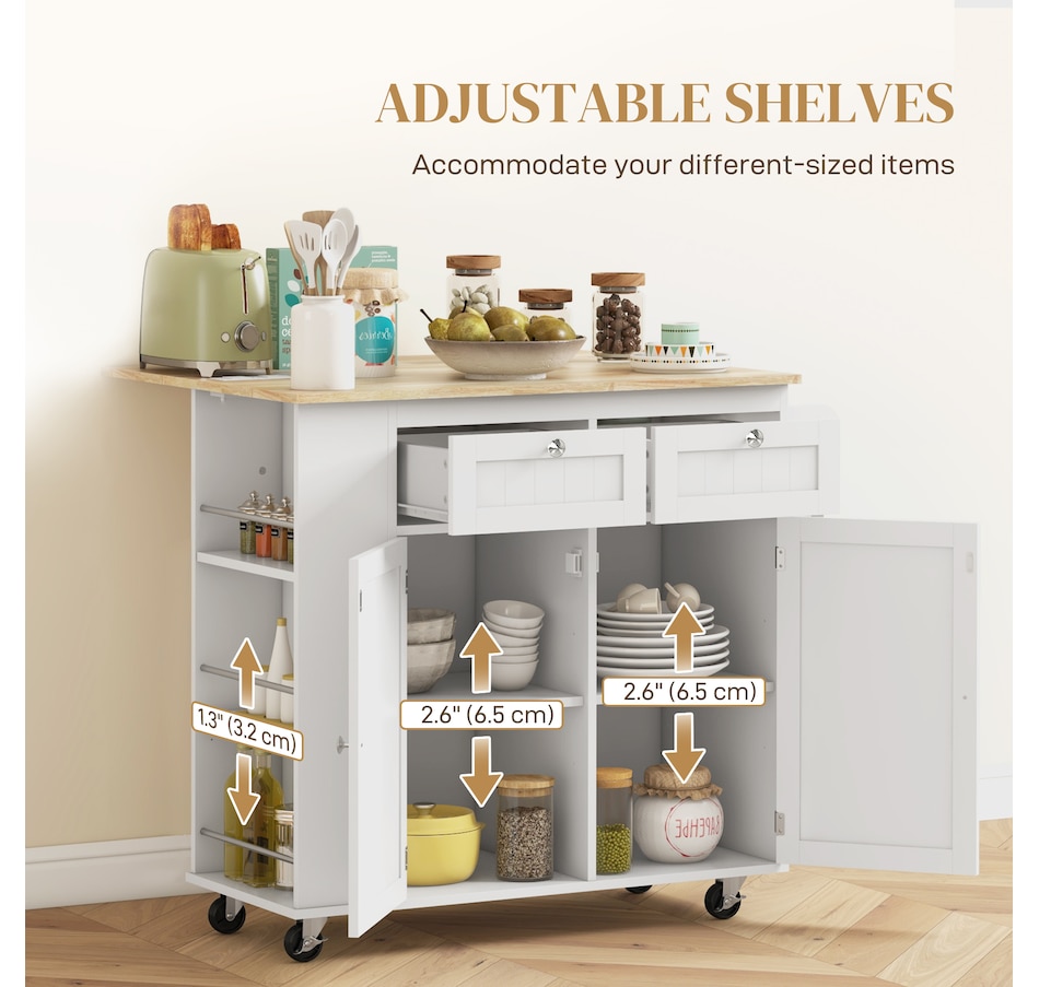 Image 997178_ALTMORE14.jpg, Product 997-178 / Price $269.99, HOMCOM Rolling Kitchen Island with Drop Leaf, Portable Kitchen Island from HOMCOM on TSC.ca's Home & Garden department