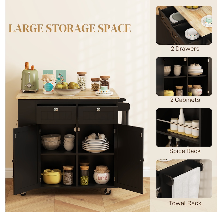 Image 997178_ALTMORE5.jpg, Product 997-178 / Price $269.99, HOMCOM Rolling Kitchen Island with Drop Leaf, Portable Kitchen Island from HOMCOM on TSC.ca's Home & Garden department