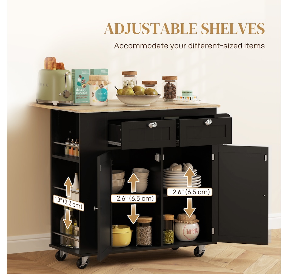 Image 997178_ALTMORE6.jpg, Product 997-178 / Price $269.99, HOMCOM Rolling Kitchen Island with Drop Leaf, Portable Kitchen Island from HOMCOM on TSC.ca's Home & Garden department