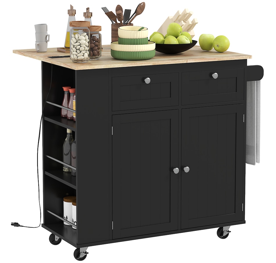 Image 997178_ST01.jpg, Product 997-178 / Price $269.99, HOMCOM Rolling Kitchen Island with Drop Leaf, Portable Kitchen Island from HOMCOM on TSC.ca's Home & Garden department