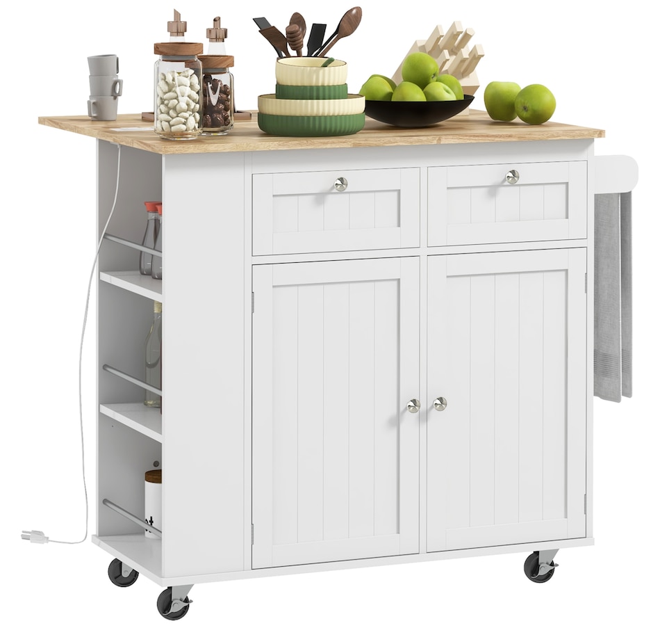 Image 997178_ST02.jpg, Product 997-178 / Price $269.99, HOMCOM Rolling Kitchen Island with Drop Leaf, Portable Kitchen Island from HOMCOM on TSC.ca's Home & Garden department