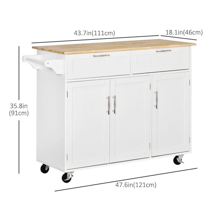 Image 997181_ALTMORE10.jpg, Product 997-181 / Price $229.99 - $239.99, HOMCOM Kitchen Island on Wheels, Kitchen Cart w/ Drawers, Storage Cabinets from HOMCOM on TSC.ca's Home & Garden department