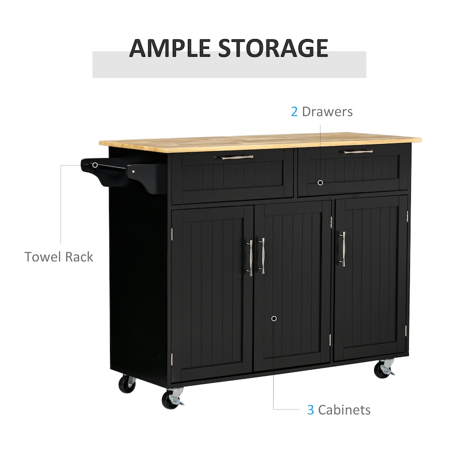 Image 997181_ALTMORE19.jpg, Product 997-181 / Price $229.99 - $239.99, HOMCOM Kitchen Island on Wheels, Kitchen Cart w/ Drawers, Storage Cabinets from HOMCOM on TSC.ca's Home & Garden department