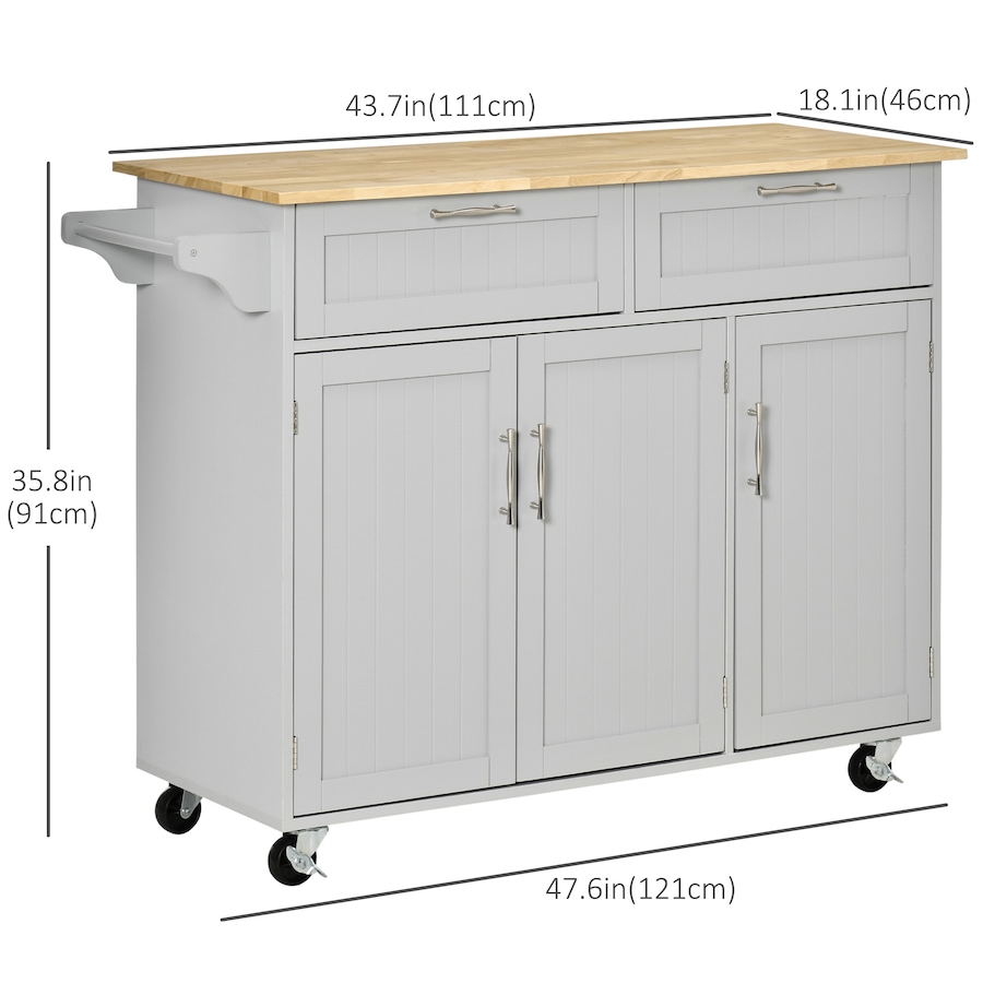 Image 997181_ALTMORE2.jpg, Product 997-181 / Price $229.99 - $239.99, HOMCOM Kitchen Island on Wheels, Kitchen Cart w/ Drawers, Storage Cabinets from HOMCOM on TSC.ca's Home & Garden department
