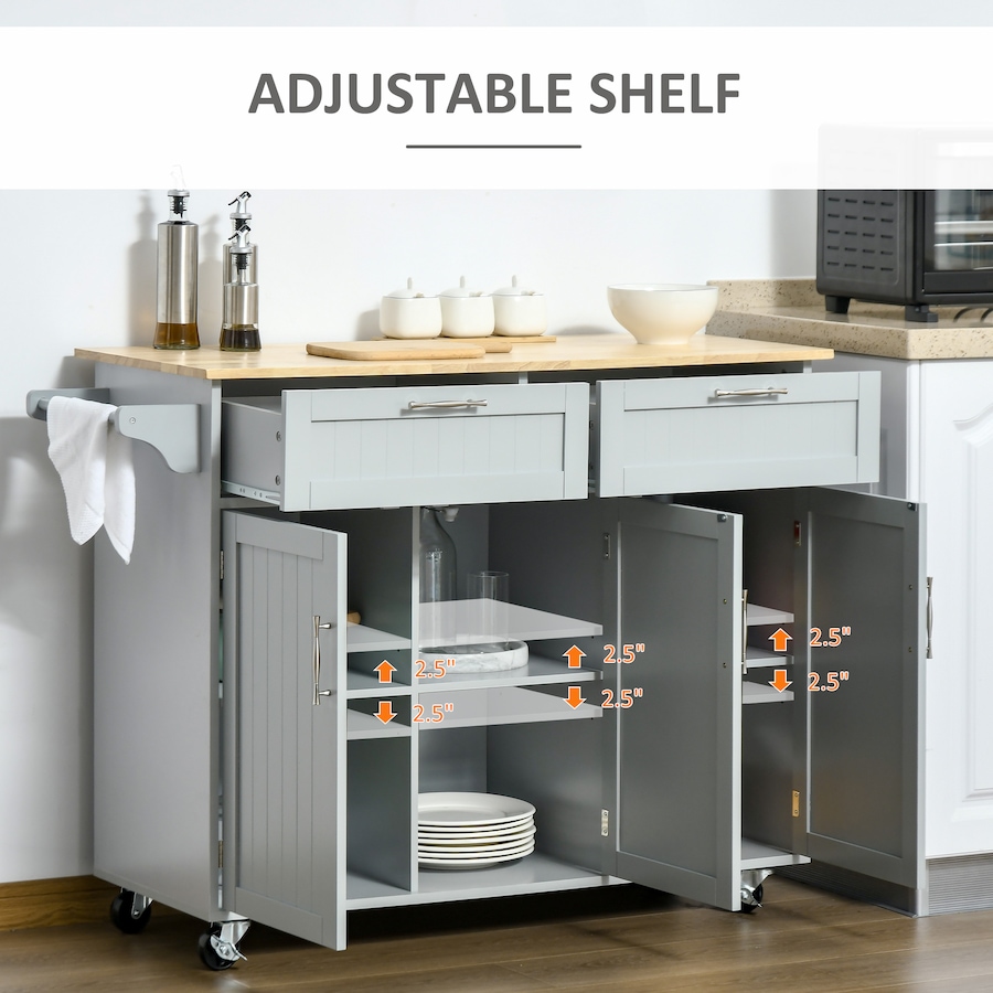Image 997181_ALTMORE4.jpg, Product 997-181 / Price $229.99 - $239.99, HOMCOM Kitchen Island on Wheels, Kitchen Cart w/ Drawers, Storage Cabinets from HOMCOM on TSC.ca's Home & Garden department