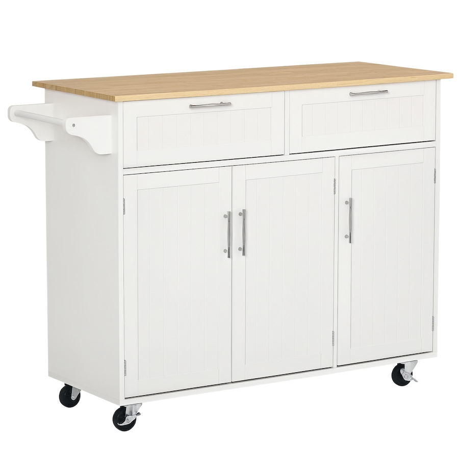 Image 997181_ST02.png, Product 997-181 / Price $229.99 - $239.99, HOMCOM Kitchen Island on Wheels, Kitchen Cart w/ Drawers, Storage Cabinets from HOMCOM on TSC.ca's Home & Garden department