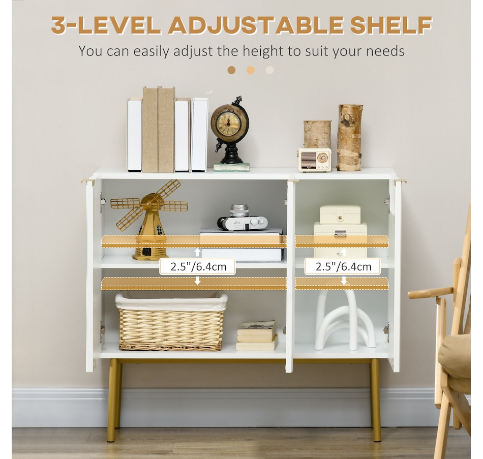 Image 997184_ALTMORE13.jpg, Product 997-184 / Price $129.99 - $164.99, HOMCOM Accent Cabinet w/ Gold Leg for Living Room Dining Room Hallway from HOMCOM on TSC.ca's Home & Garden department