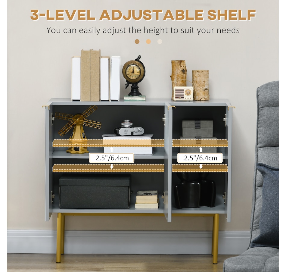 Image 997184_ALTMORE21.jpg, Product 997-184 / Price $129.99 - $164.99, HOMCOM Accent Cabinet w/ Gold Leg for Living Room Dining Room Hallway from HOMCOM on TSC.ca's Home & Garden department