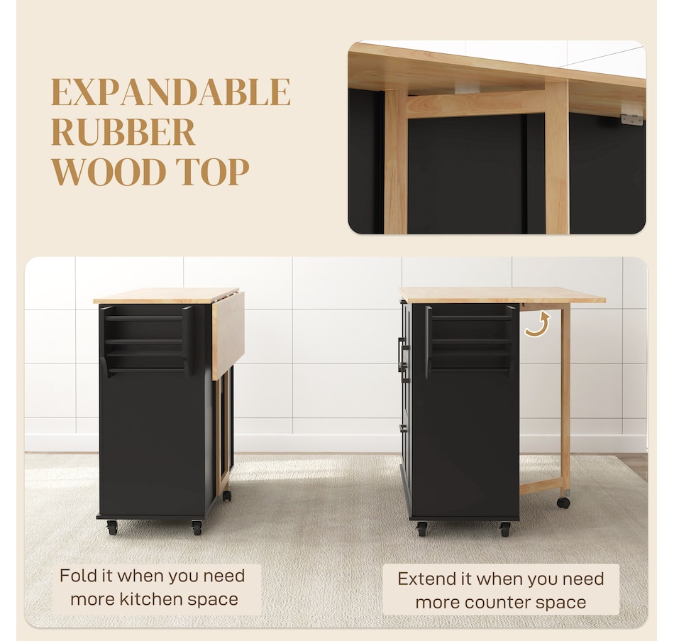 Image 997188_ALTMORE12.jpg, Product 997-188 / Price $299.99 - $329.99, HOMCOM Kitchen Island on Wheels, Kitchen Cart with Drop Leaf Drawers from HOMCOM on TSC.ca's Home & Garden department