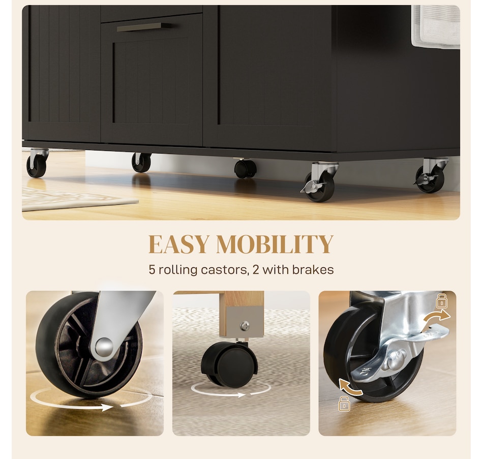 Image 997188_ALTMORE14.jpg, Product 997-188 / Price $299.99 - $329.99, HOMCOM Kitchen Island on Wheels, Kitchen Cart with Drop Leaf Drawers from HOMCOM on TSC.ca's Home & Garden department