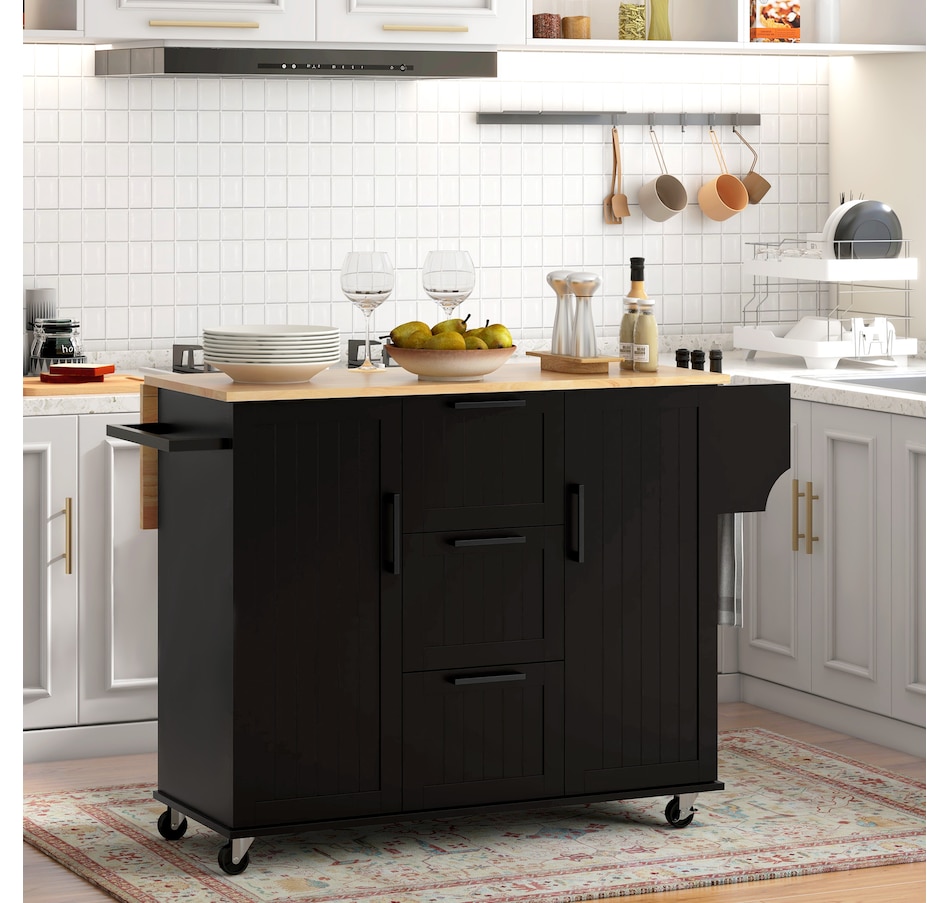 Image 997188_ALTMORE15.jpg, Product 997-188 / Price $299.99 - $329.99, HOMCOM Kitchen Island on Wheels, Kitchen Cart with Drop Leaf Drawers from HOMCOM on TSC.ca's Home & Garden department