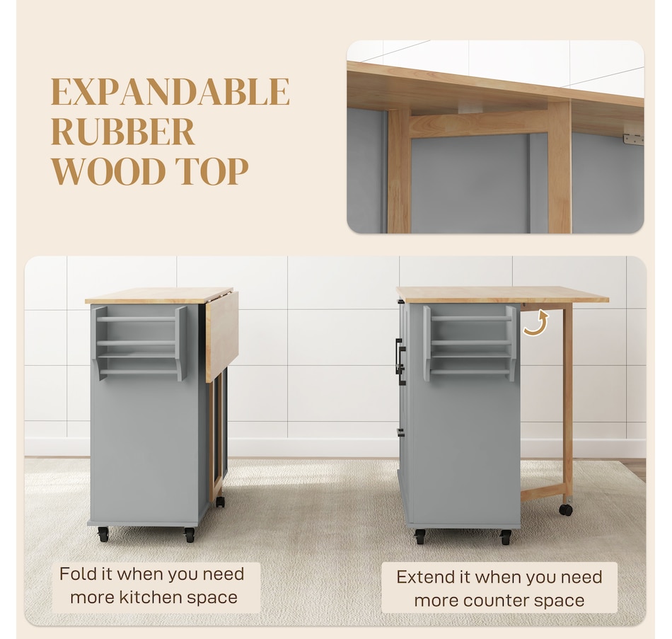 Image 997188_ALTMORE4.jpg, Product 997-188 / Price $299.99 - $329.99, HOMCOM Kitchen Island on Wheels, Kitchen Cart with Drop Leaf Drawers from HOMCOM on TSC.ca's Home & Garden department