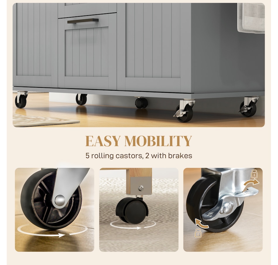 Image 997188_ALTMORE6.jpg, Product 997-188 / Price $299.99 - $329.99, HOMCOM Kitchen Island on Wheels, Kitchen Cart with Drop Leaf Drawers from HOMCOM on TSC.ca's Home & Garden department