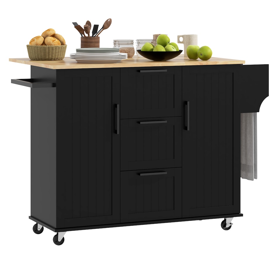 Image 997188_ST02.jpg, Product 997-188 / Price $299.99 - $329.99, HOMCOM Kitchen Island on Wheels, Kitchen Cart with Drop Leaf Drawers from HOMCOM on TSC.ca's Home & Garden department