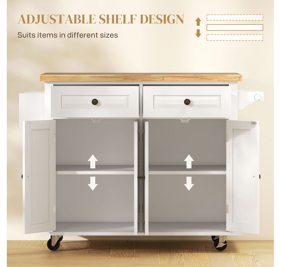 Image 997190_ALTMORE12.jpg, Product 997-190 / Price $209.99 - $259.99, Kitchen Island Cart W/spice Rack & Towel Rack from HOMCOM on TSC.ca's Home & Garden department