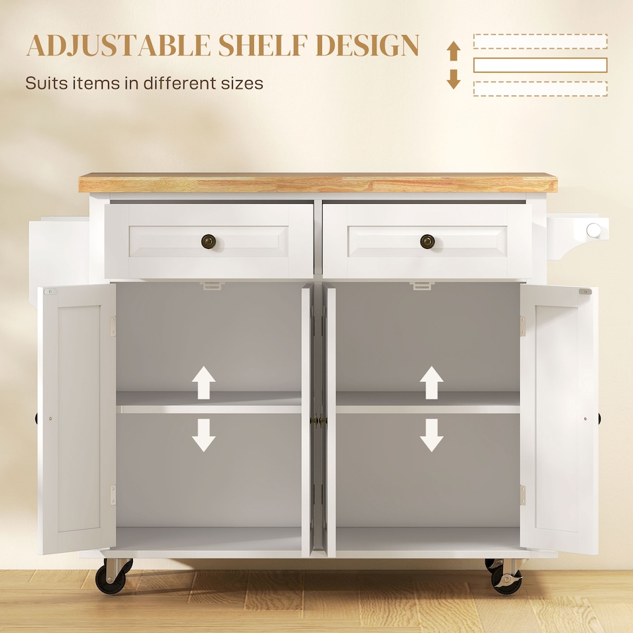 Image 997190_ALTMORE12.jpg, Product 997-190 / Price $219.99 - $245.85, Kitchen Island Cart W/spice Rack & Towel Rack from HOMCOM on TSC.ca's Home & Garden department