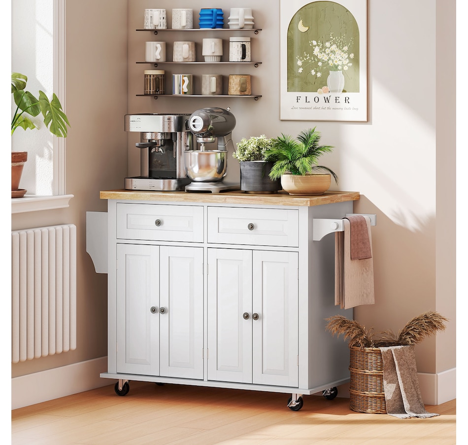 Image 997190_ALTMORE15.jpg, Product 997-190 / Price $209.99 - $259.99, Kitchen Island Cart W/spice Rack & Towel Rack from HOMCOM on TSC.ca's Home & Garden department