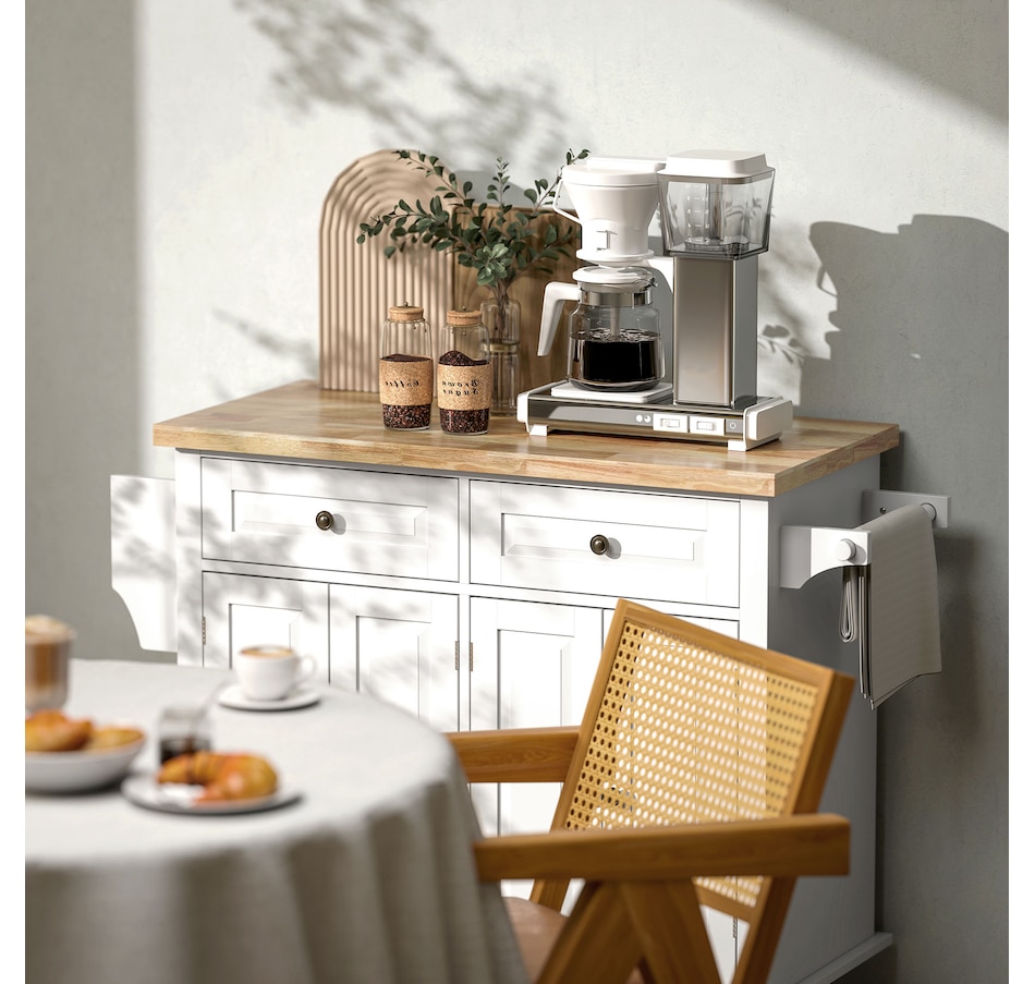 Image 997190_ALTMORE16.jpg, Product 997-190 / Price $209.99 - $259.99, Kitchen Island Cart W/spice Rack & Towel Rack from HOMCOM on TSC.ca's Home & Garden department