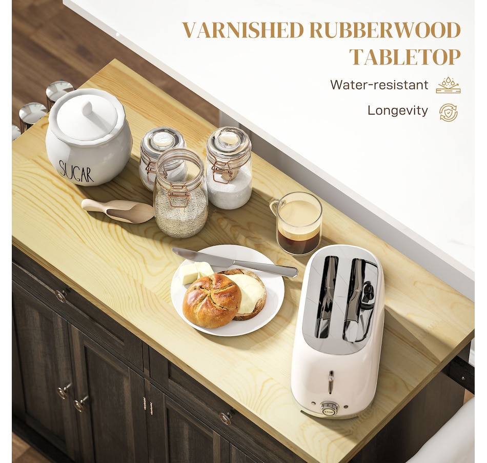 Image 997190_ALTMORE19.jpg, Product 997-190 / Price $209.99 - $259.99, Kitchen Island Cart W/spice Rack & Towel Rack from HOMCOM on TSC.ca's Home & Garden department