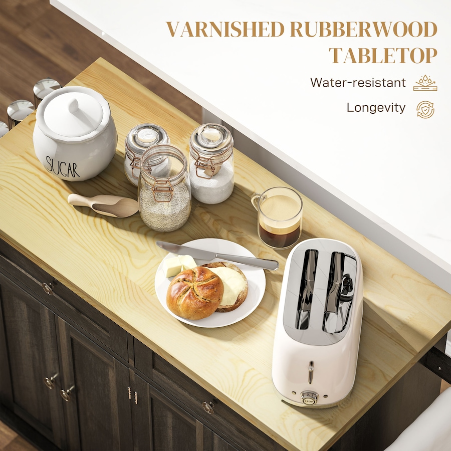 Image 997190_ALTMORE19.jpg, Product 997-190 / Price $219.99 - $245.85, Kitchen Island Cart W/spice Rack & Towel Rack from HOMCOM on TSC.ca's Home & Garden department