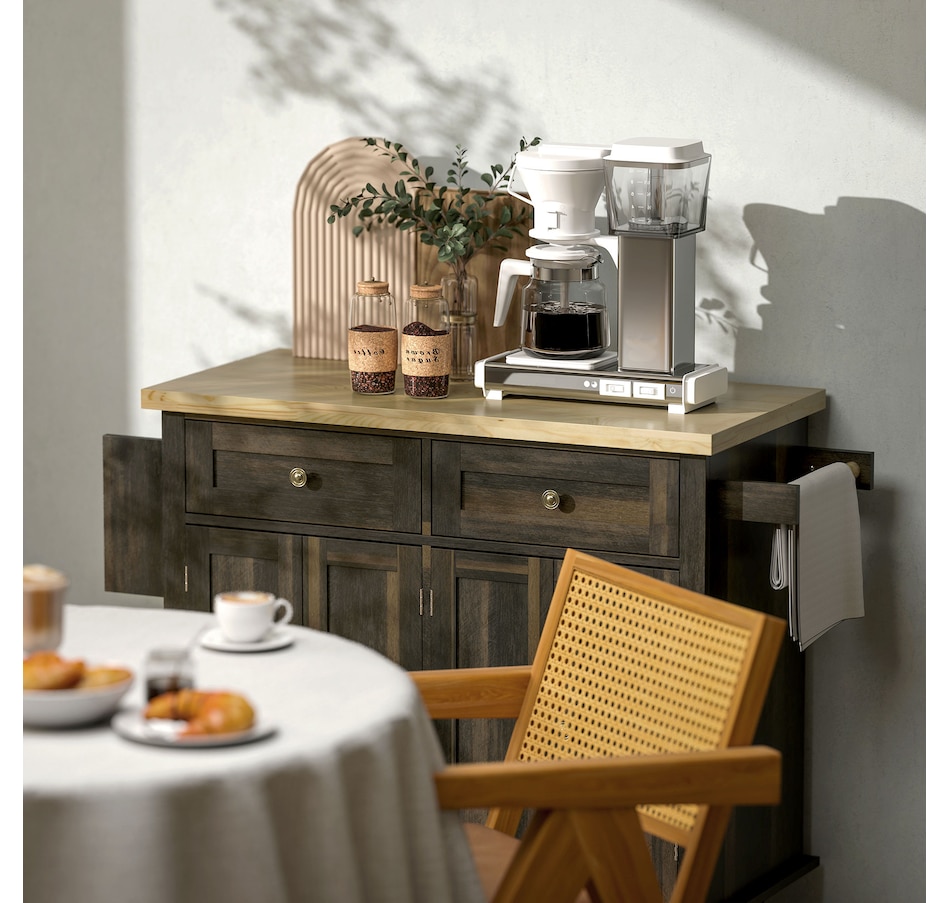 Image 997190_ALTMORE24.jpg, Product 997-190 / Price $209.99 - $259.99, Kitchen Island Cart W/spice Rack & Towel Rack from HOMCOM on TSC.ca's Home & Garden department