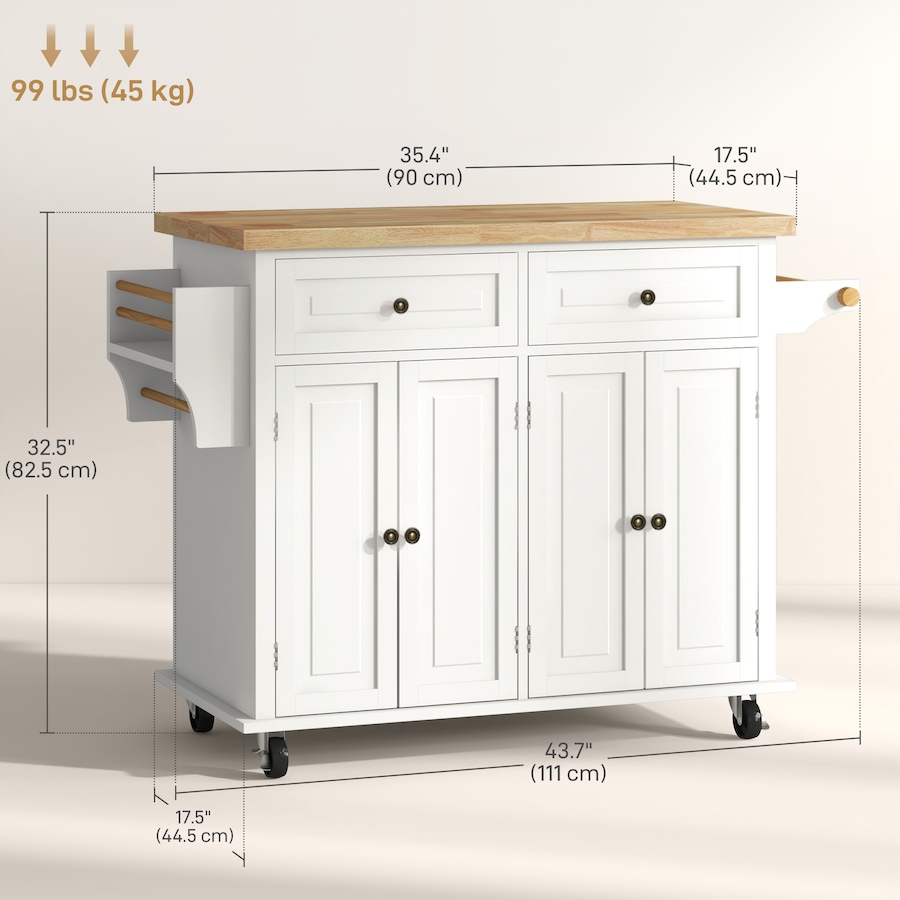 Image 997190_ALTMORE26.jpg, Product 997-190 / Price $219.99 - $245.85, Kitchen Island Cart W/spice Rack & Towel Rack from HOMCOM on TSC.ca's Home & Garden department