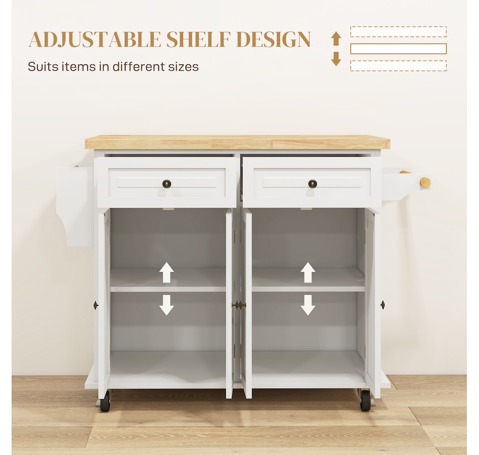 Image 997190_ALTMORE28.jpg, Product 997-190 / Price $209.99 - $259.99, Kitchen Island Cart W/spice Rack & Towel Rack from HOMCOM on TSC.ca's Home & Garden department