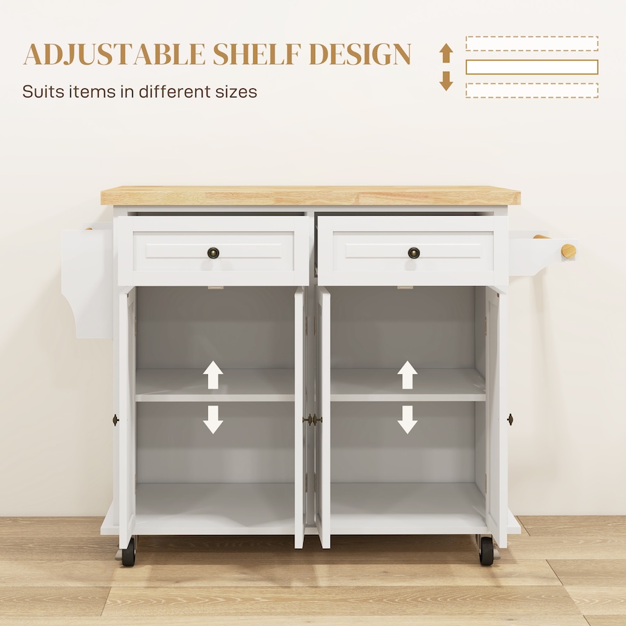 Image 997190_ALTMORE28.jpg, Product 997-190 / Price $219.99 - $245.85, Kitchen Island Cart W/spice Rack & Towel Rack from HOMCOM on TSC.ca's Home & Garden department