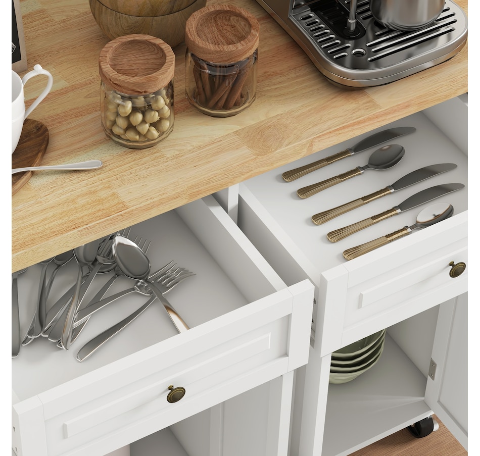 Image 997190_ALTMORE32.jpg, Product 997-190 / Price $209.99 - $259.99, Kitchen Island Cart W/spice Rack & Towel Rack from HOMCOM on TSC.ca's Home & Garden department