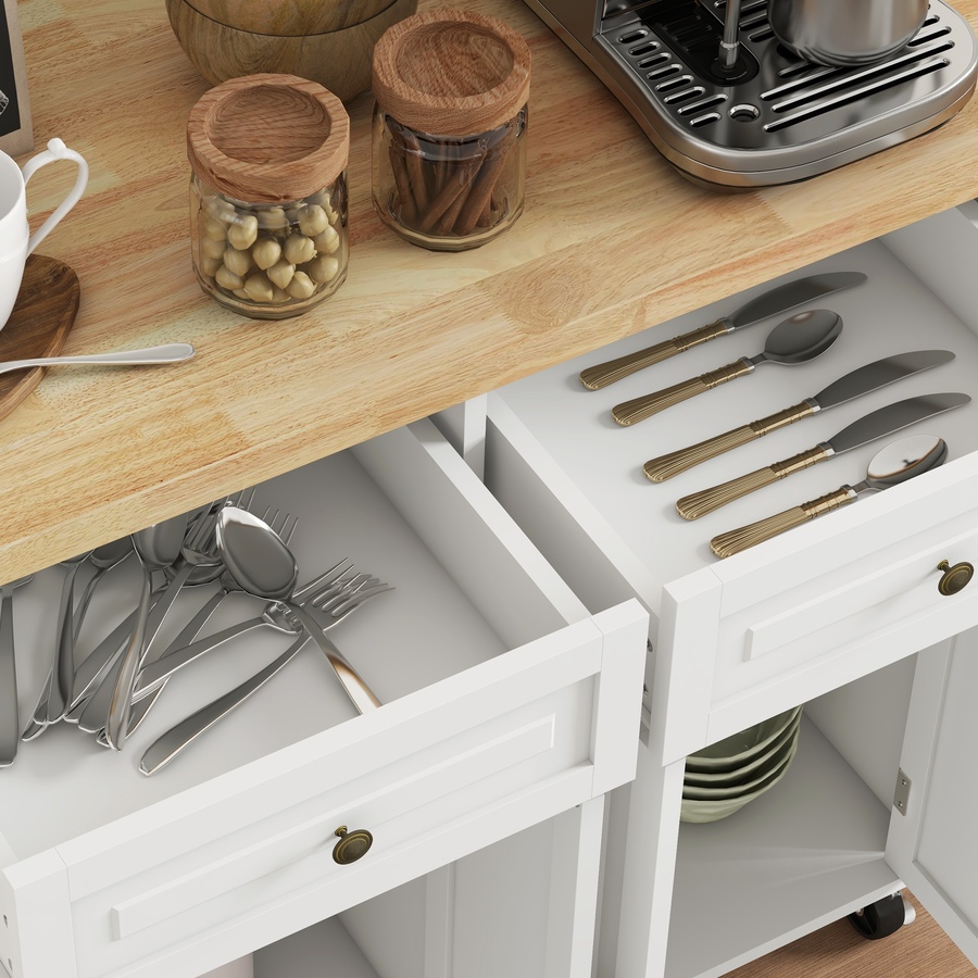 Image 997190_ALTMORE32.jpg, Product 997-190 / Price $219.99 - $245.85, Kitchen Island Cart W/spice Rack & Towel Rack from HOMCOM on TSC.ca's Home & Garden department