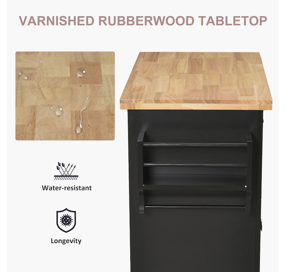 Image 997190_ALTMORE35.jpg, Product 997-190 / Price $209.99 - $259.99, Kitchen Island Cart W/spice Rack & Towel Rack from HOMCOM on TSC.ca's Home & Garden department