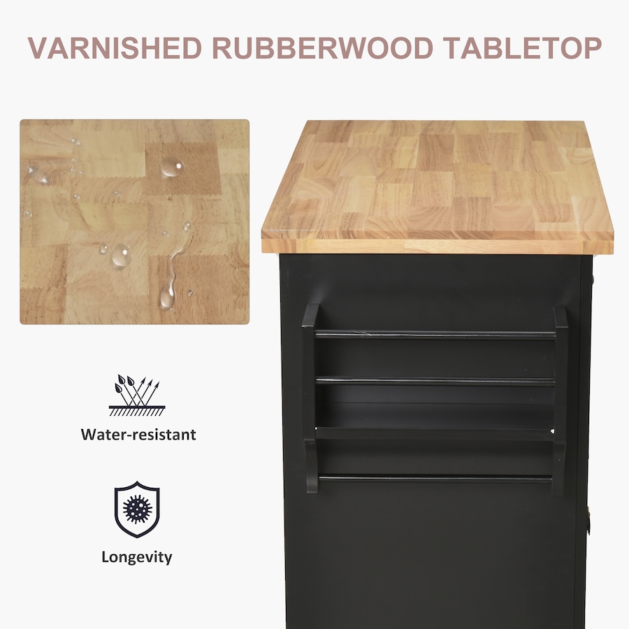 Image 997190_ALTMORE35.jpg, Product 997-190 / Price $219.99 - $245.85, Kitchen Island Cart W/spice Rack & Towel Rack from HOMCOM on TSC.ca's Home & Garden department