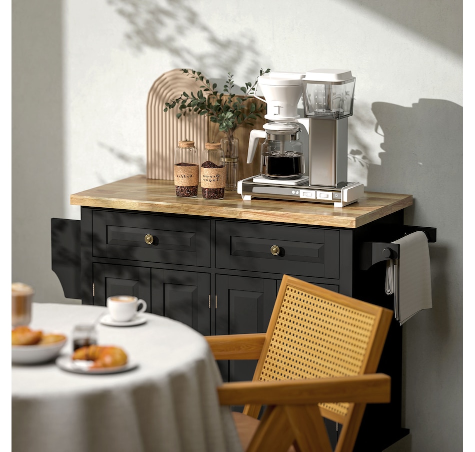 Image 997190_ALTMORE40.jpg, Product 997-190 / Price $209.99 - $259.99, Kitchen Island Cart W/spice Rack & Towel Rack from HOMCOM on TSC.ca's Home & Garden department