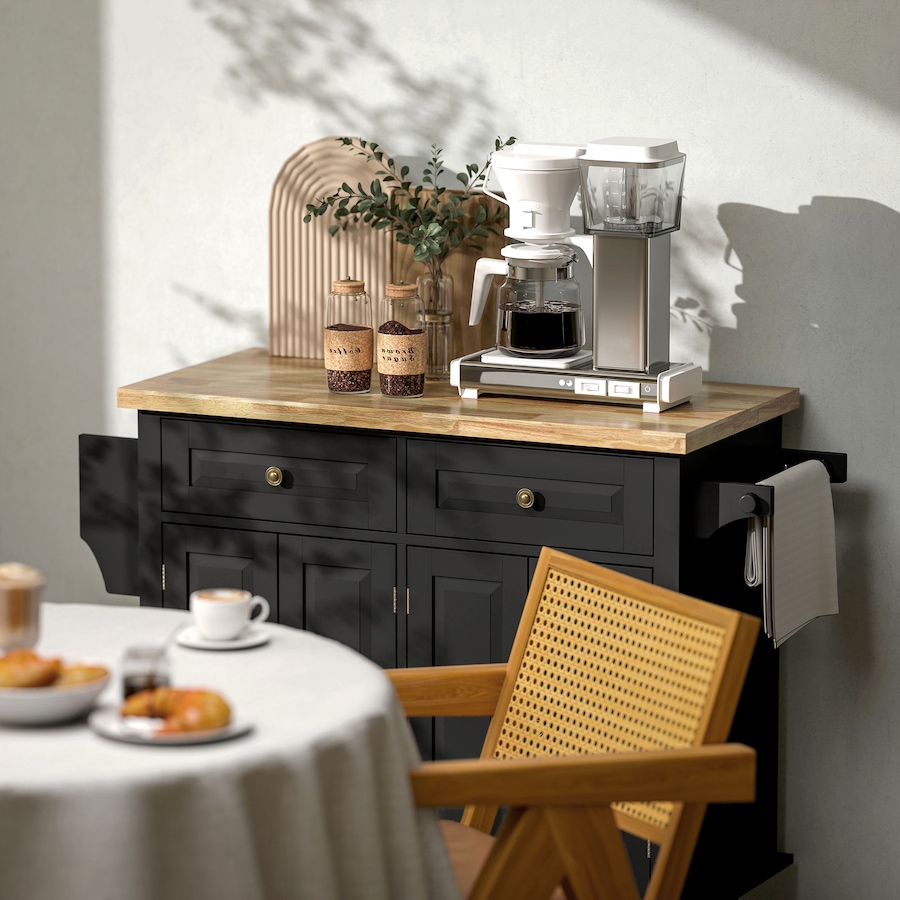 Image 997190_ALTMORE40.jpg, Product 997-190 / Price $219.99 - $245.85, Kitchen Island Cart W/spice Rack & Towel Rack from HOMCOM on TSC.ca's Home & Garden department
