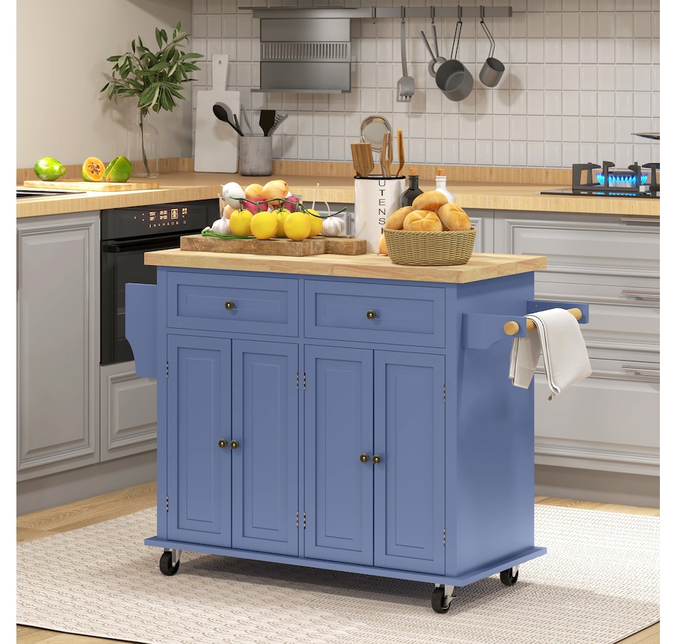 Image 997190_ALTMORE41.jpg, Product 997-190 / Price $209.99 - $259.99, Kitchen Island Cart W/spice Rack & Towel Rack from HOMCOM on TSC.ca's Home & Garden department