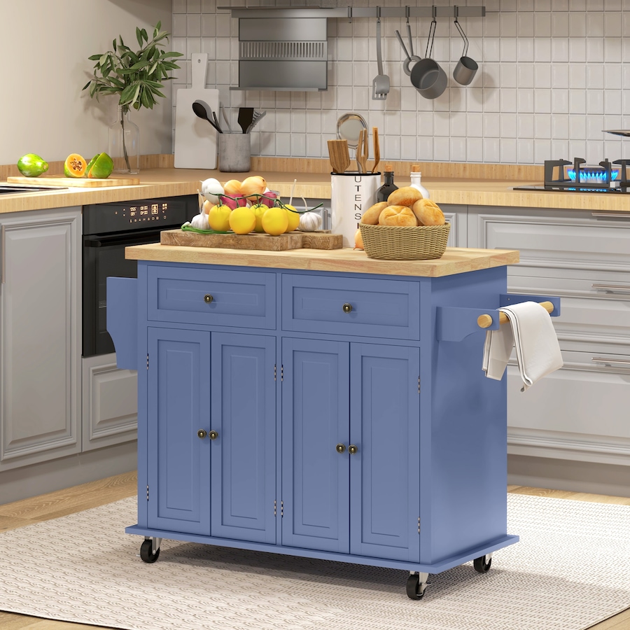 Image 997190_ALTMORE41.jpg, Product 997-190 / Price $219.99 - $245.85, Kitchen Island Cart W/spice Rack & Towel Rack from HOMCOM on TSC.ca's Home & Garden department