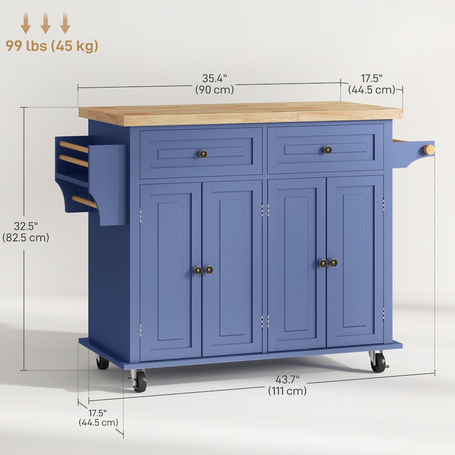 Image 997190_ALTMORE42.jpg, Product 997-190 / Price $219.99 - $245.85, Kitchen Island Cart W/spice Rack & Towel Rack from HOMCOM on TSC.ca's Home & Garden department