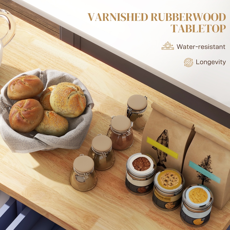 Image 997190_ALTMORE43.jpg, Product 997-190 / Price $219.99 - $245.85, Kitchen Island Cart W/spice Rack & Towel Rack from HOMCOM on TSC.ca's Home & Garden department