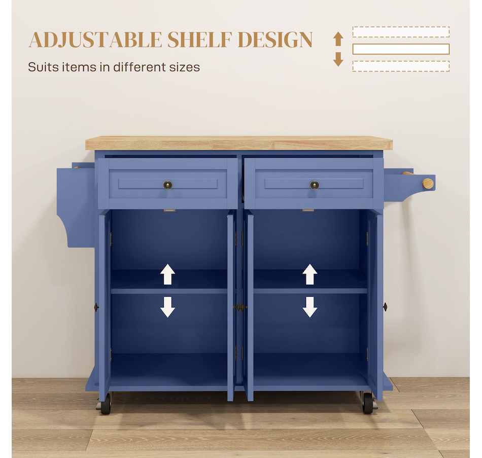 Image 997190_ALTMORE44.jpg, Product 997-190 / Price $209.99 - $259.99, Kitchen Island Cart W/spice Rack & Towel Rack from HOMCOM on TSC.ca's Home & Garden department