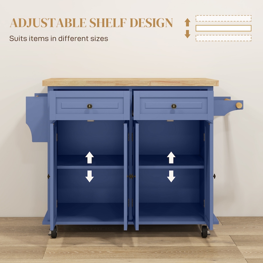 Image 997190_ALTMORE44.jpg, Product 997-190 / Price $219.99 - $245.85, Kitchen Island Cart W/spice Rack & Towel Rack from HOMCOM on TSC.ca's Home & Garden department