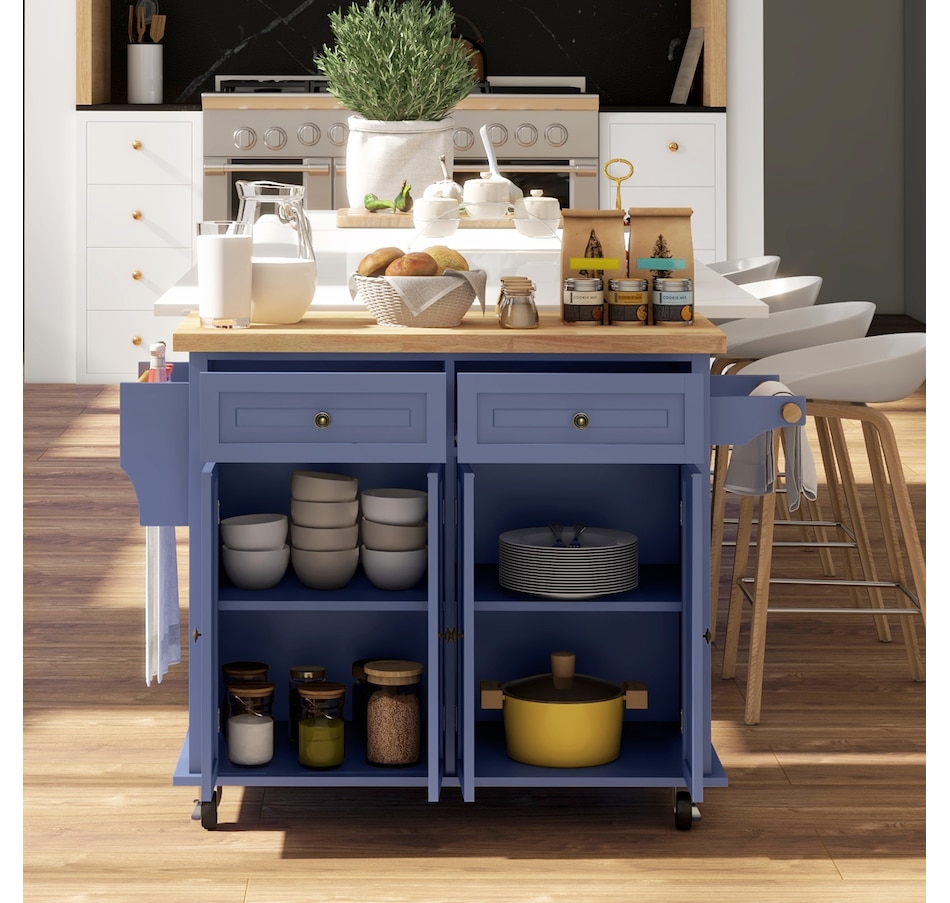 Image 997190_ALTMORE47.jpg, Product 997-190 / Price $209.99 - $259.99, Kitchen Island Cart W/spice Rack & Towel Rack from HOMCOM on TSC.ca's Home & Garden department