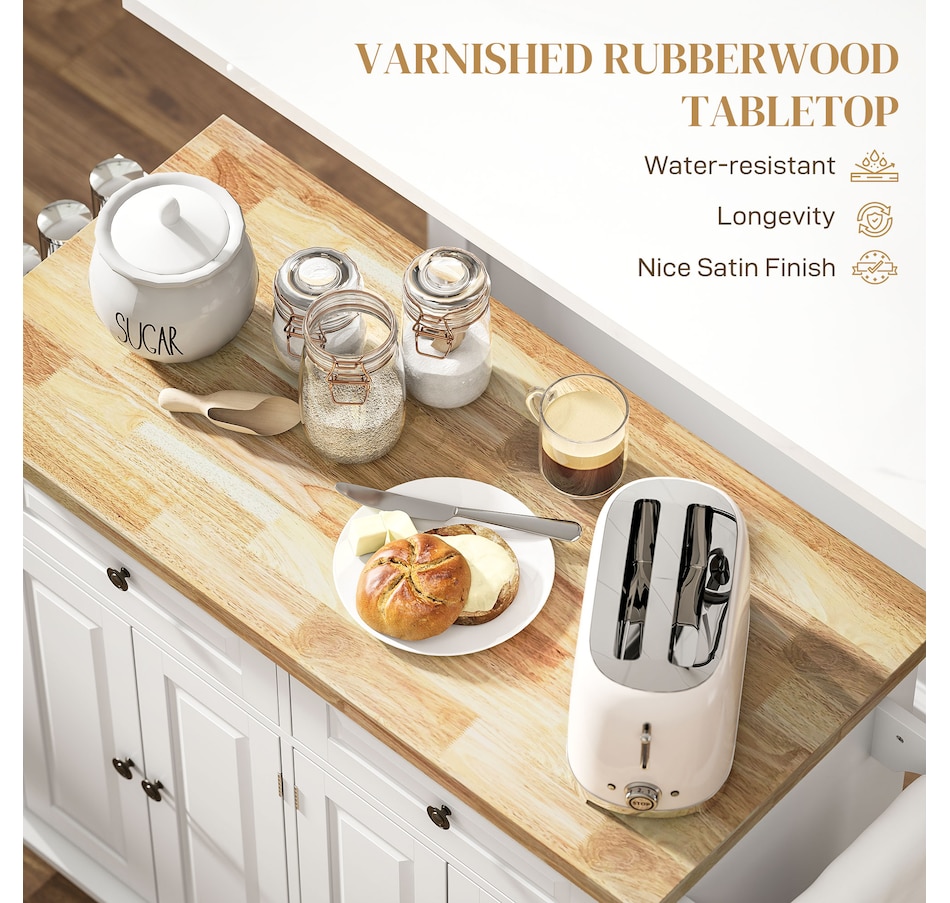 Image 997190_ALTMORE49.jpg, Product 997-190 / Price $209.99 - $259.99, Kitchen Island Cart W/spice Rack & Towel Rack from HOMCOM on TSC.ca's Home & Garden department