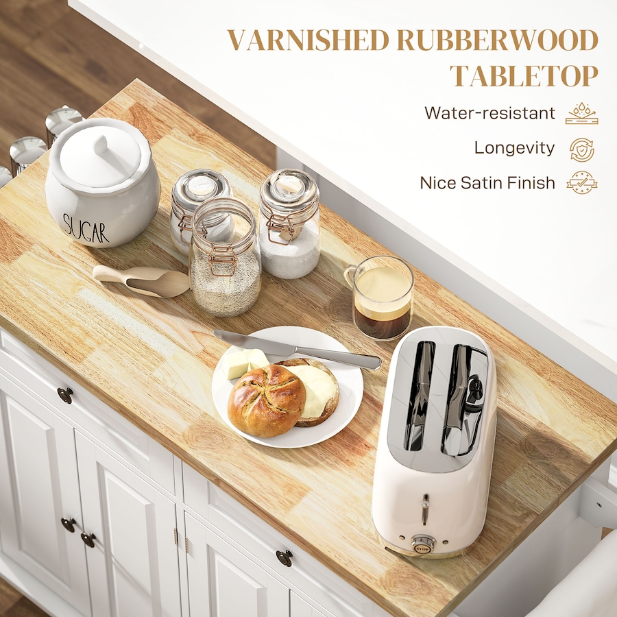 Image 997190_ALTMORE49.jpg, Product 997-190 / Price $219.99 - $245.85, Kitchen Island Cart W/spice Rack & Towel Rack from HOMCOM on TSC.ca's Home & Garden department