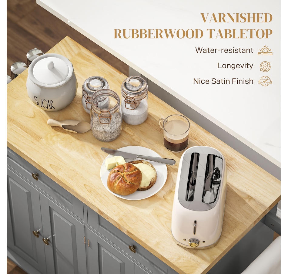 Image 997190_ALTMORE52.jpg, Product 997-190 / Price $209.99 - $259.99, Kitchen Island Cart W/spice Rack & Towel Rack from HOMCOM on TSC.ca's Home & Garden department