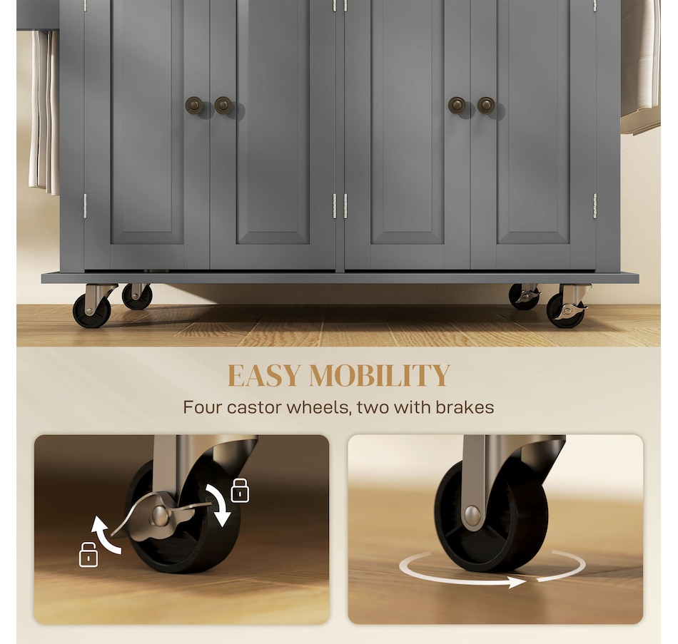 Image 997190_ALTMORE55.jpg, Product 997-190 / Price $209.99 - $259.99, Kitchen Island Cart W/spice Rack & Towel Rack from HOMCOM on TSC.ca's Home & Garden department