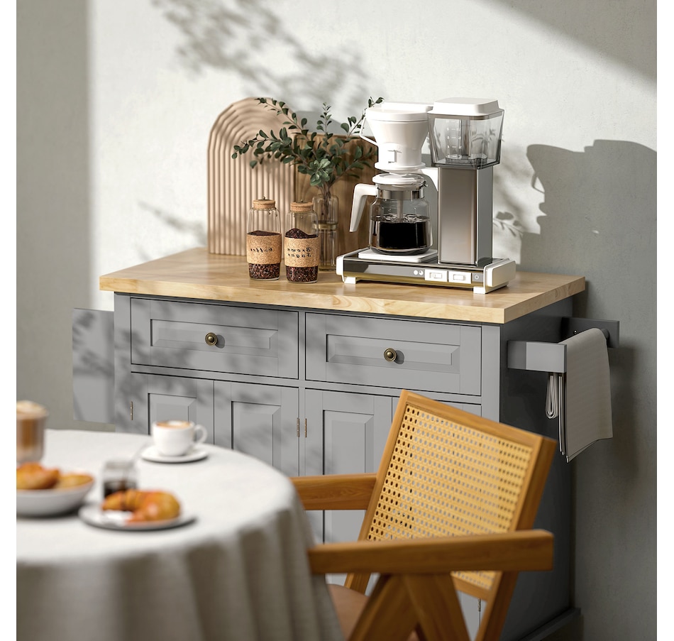 Image 997190_ALTMORE57.jpg, Product 997-190 / Price $209.99 - $259.99, Kitchen Island Cart W/spice Rack & Towel Rack from HOMCOM on TSC.ca's Home & Garden department