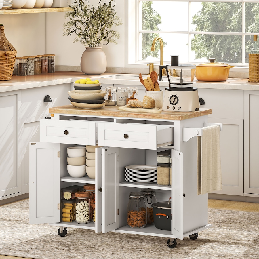 Image 997190_ALTMORE9.jpg, Product 997-190 / Price $219.99 - $245.85, Kitchen Island Cart W/spice Rack & Towel Rack from HOMCOM on TSC.ca's Home & Garden department