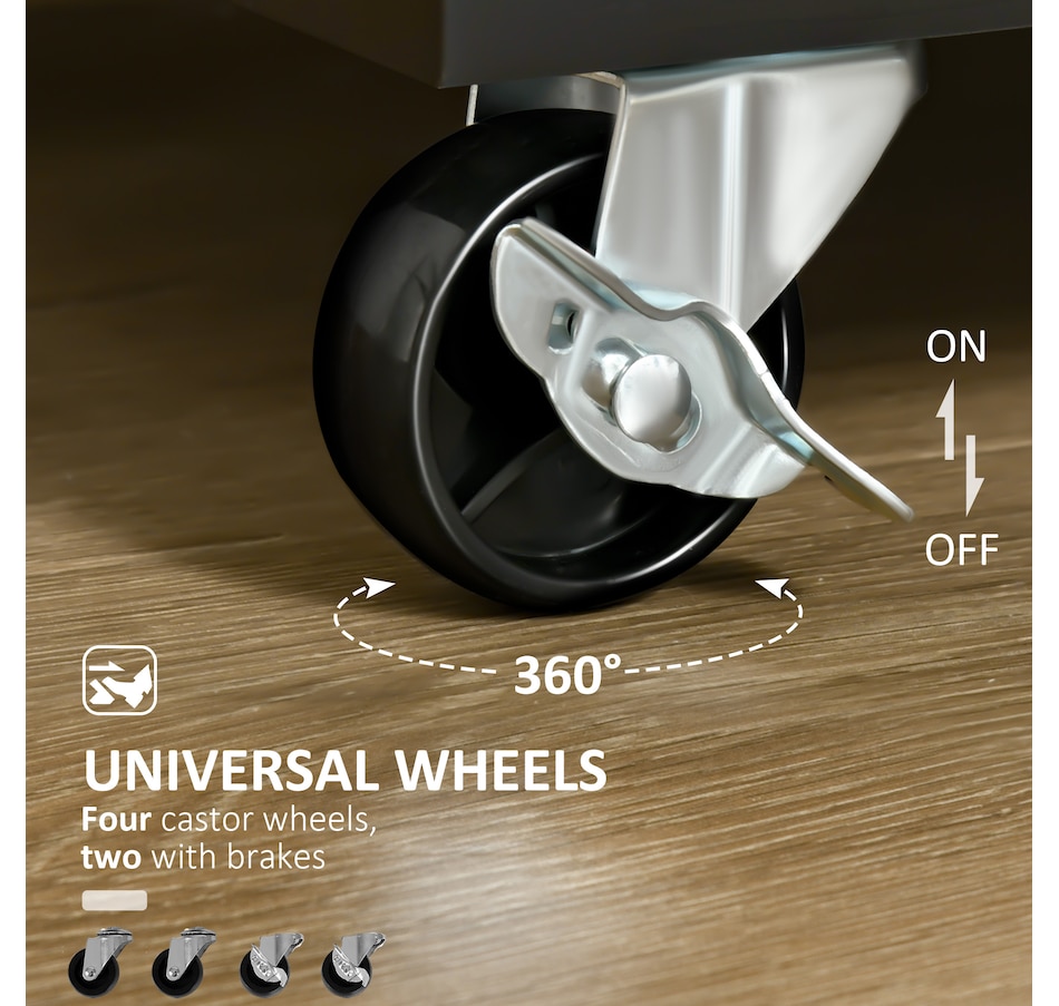 Image 997193_ALTMORE20.jpg, Product 997-193 / Price $204.99 - $214.99, HOMCOM Rolling Kitchen Island with Storage Cabinet, Drawers, Towel Rack from HOMCOM on TSC.ca's Home & Garden department