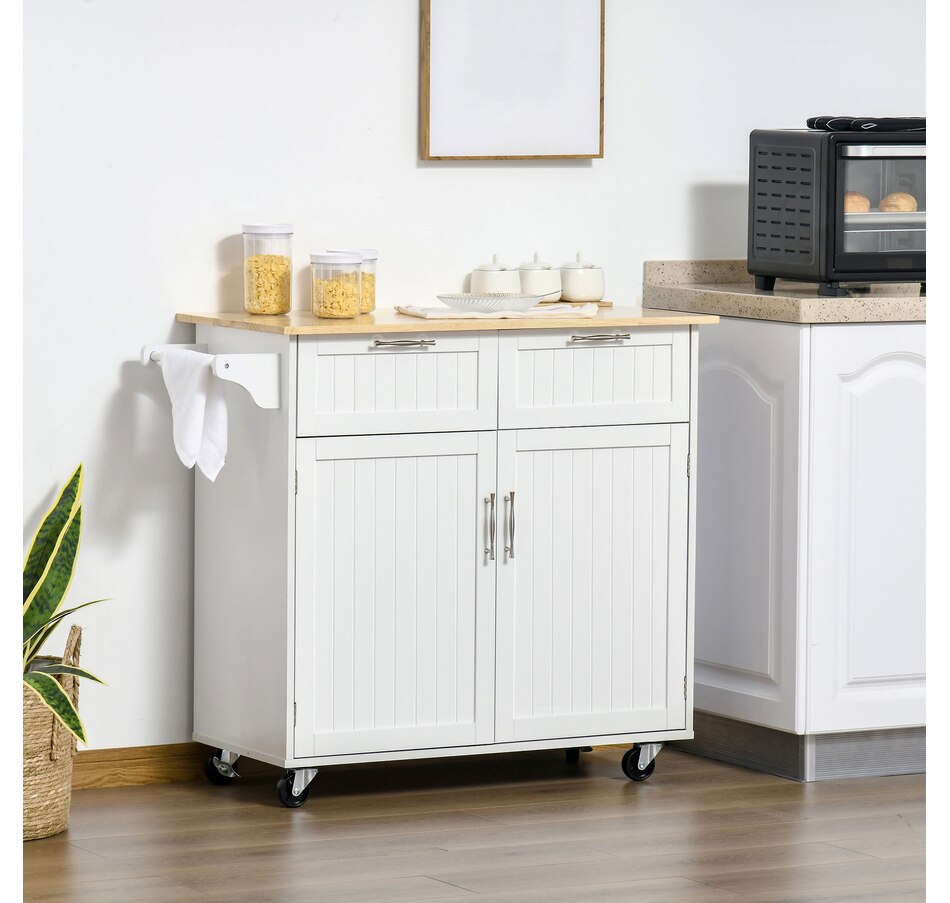 Image 997193_ALTMORE25.jpg, Product 997-193 / Price $204.99 - $214.99, HOMCOM Rolling Kitchen Island with Storage Cabinet, Drawers, Towel Rack from HOMCOM on TSC.ca's Home & Garden department
